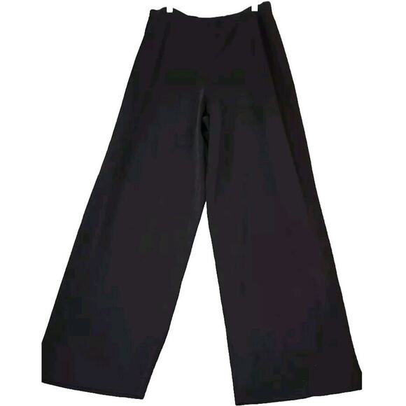 CHICOS Elastic Waist Wide Leg Knit Pants XL (3) Pull On Glitzy Glimmer Black NWT - Picture 1 of 8